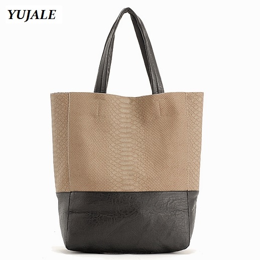 Mode Nähen Schlange Krokoprägung Eimer Damen große Tasche Damen Retro Handtasche hohe Qualität