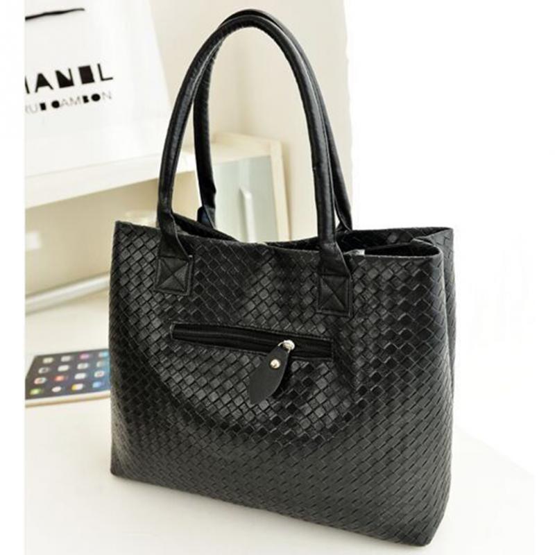 Neue Damen Handtasche Klassische Schwarz Farbe Einkaufen Handtasche mit Schulter große Kapazität Leder