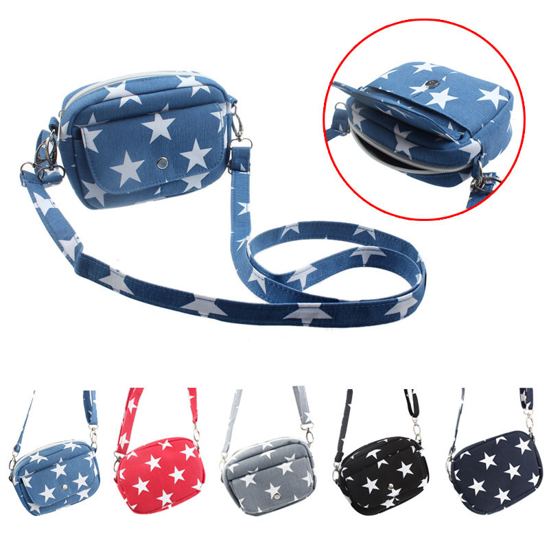 Neue Damen Mode Leinwand Taschen Mini Kleine Messenger Umhängetasche Damen Stern Gedruckt Lässig