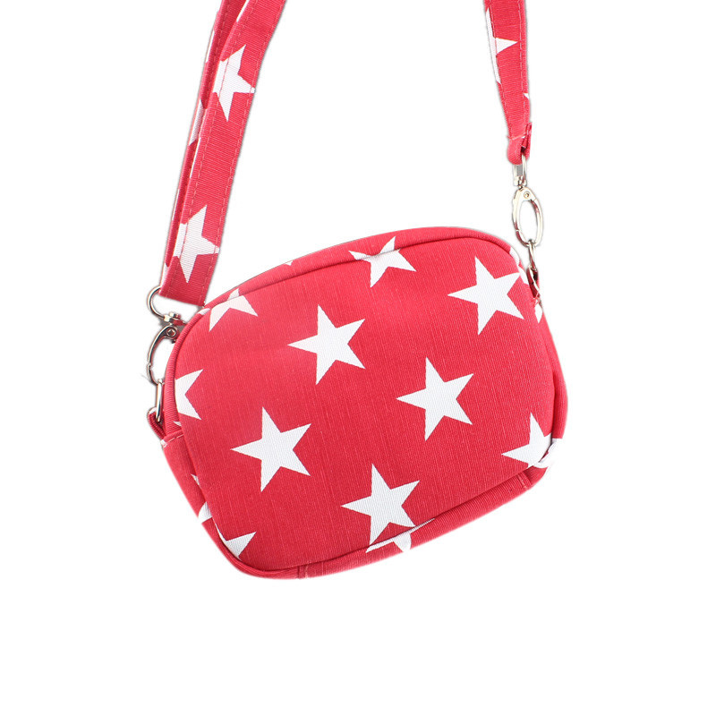 Neue Damen Mode Leinwand Taschen Mini Kleine Messenger Umhängetasche Damen Stern Gedruckt Lässig