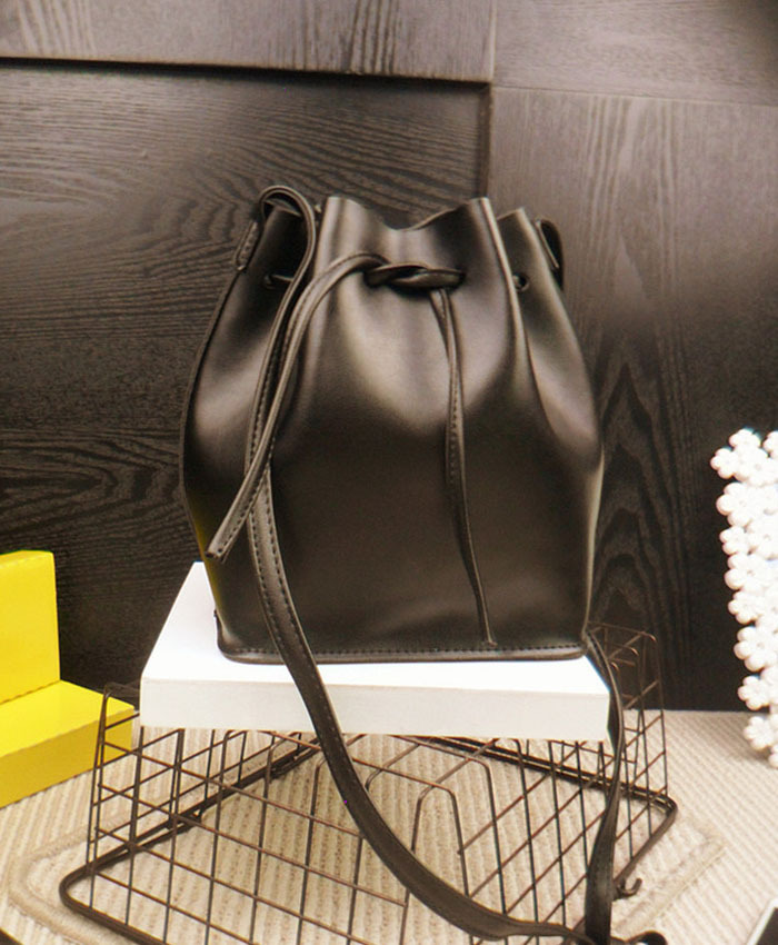 Neue Leder Eimer Tasche Handtasche Weibliche Mädchen Casual Umhängetasche Crossbody Taschen Damen