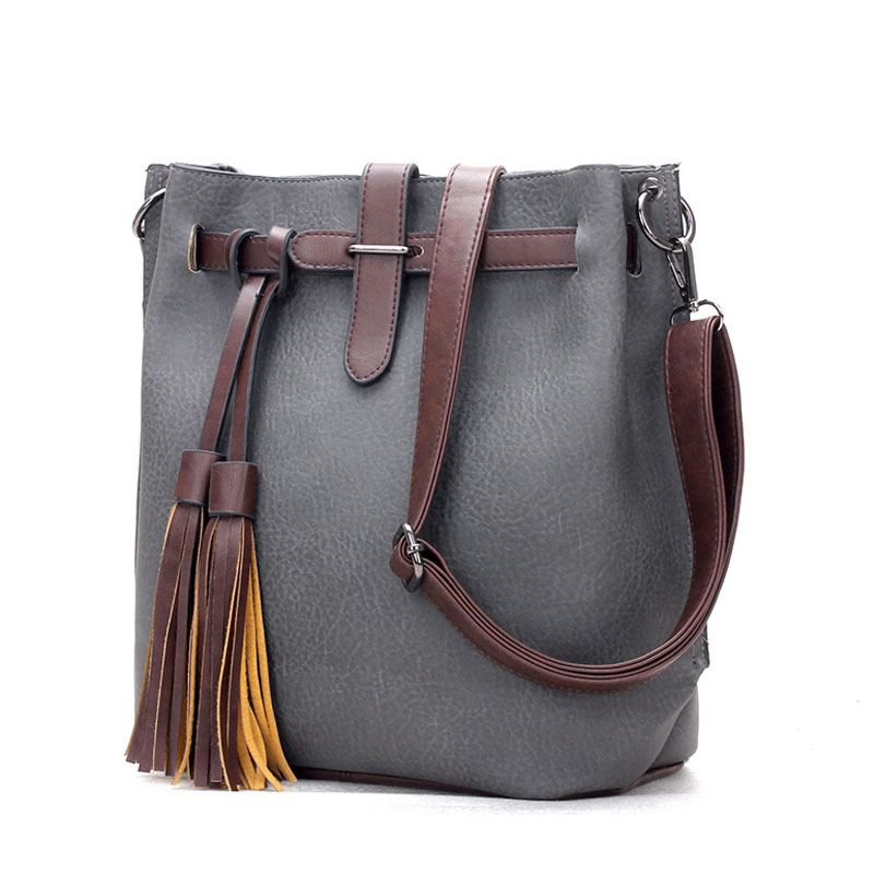 Neue Damen Messenger Bags Pu Leder Damen Handtaschen Eimer Tasche Vintage Designer Umhängetasche Damen