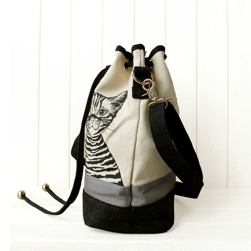 Damen Taschen Spanisch Leinwand Eimer Tasche Handtasche Mode retro Leinwand Damen Umhängetasche Vintage print