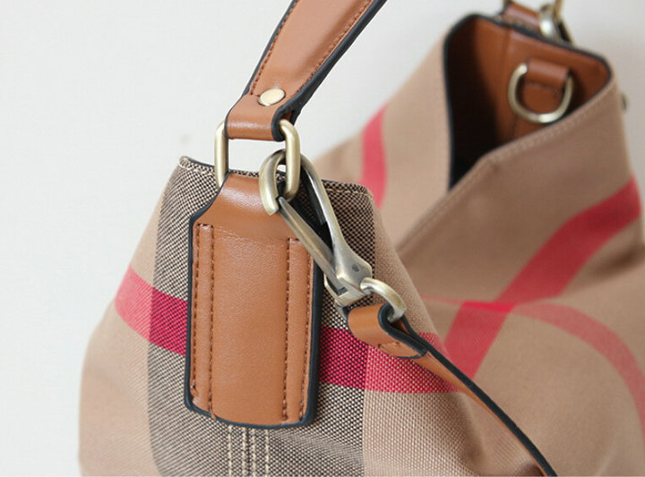 BRITISCHEN KUNSTLeder LEINWAND üBERPRüFEN PLAID EIMER Tasche FüR Damen Mode Designer Handtaschen