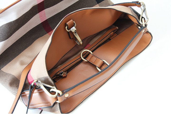 BRITISCHEN KUNSTLeder LEINWAND üBERPRüFEN PLAID EIMER Tasche FüR Damen Mode Designer Handtaschen