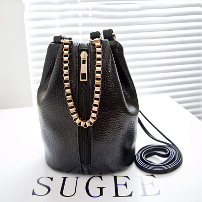 Nagelneu Pu Leder Damen Messenger Bags Fashion Ketten Eimer Tasche Damen Handtasche Crossbody Umhängetasche