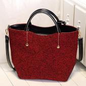 Neue ankunft Mode klassische marke design woolen und PU Damen Tasche Leder Handtasche Schultertasche Ledertasche