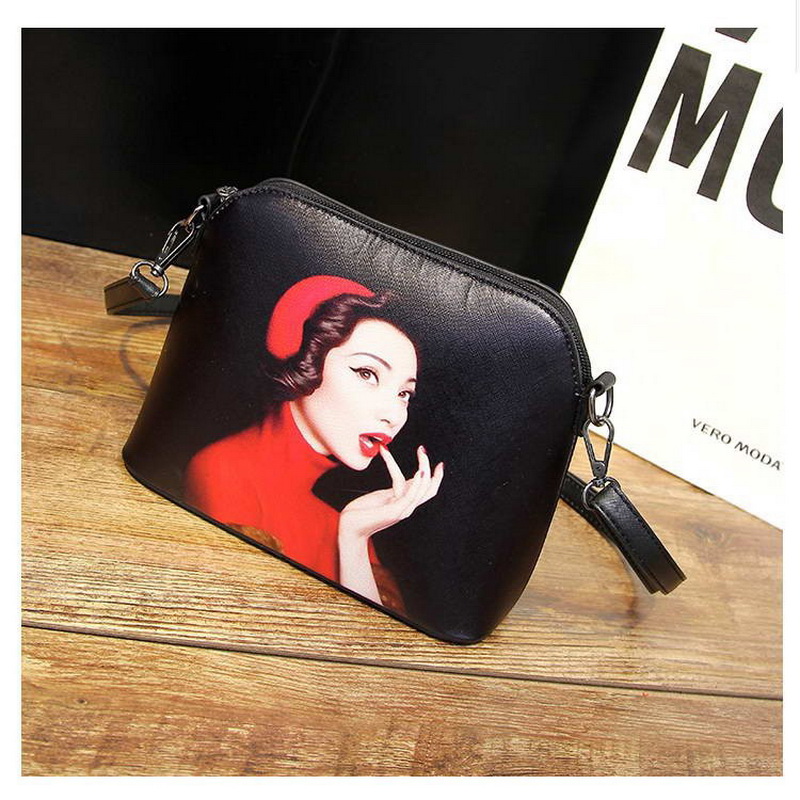 Kleine Casual Damen Katze Tier Gedruckt Shell Stil Messenger Bags Pu Leder Dame Cut Druck Umhängetaschen