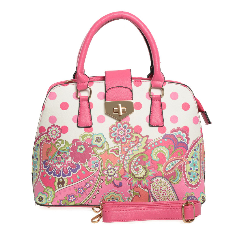 Marke Top Qualität Punkte Tasche Damen Blume Mode Pu Leder Handtasche Für Damen