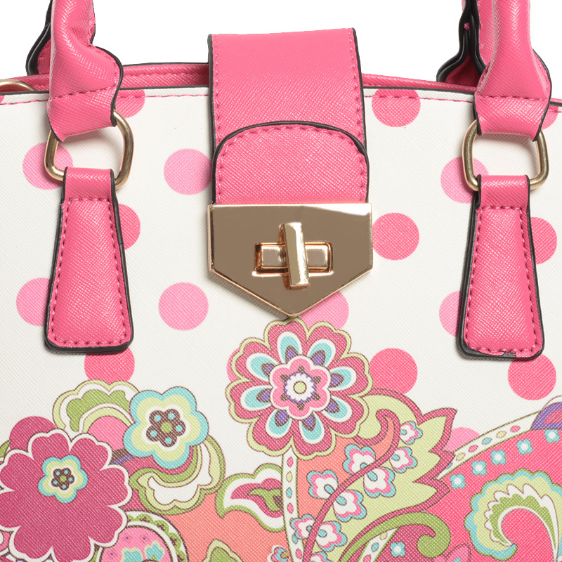 Marke Top Qualität Punkte Tasche Damen Blume Mode Pu Leder Handtasche Für Damen