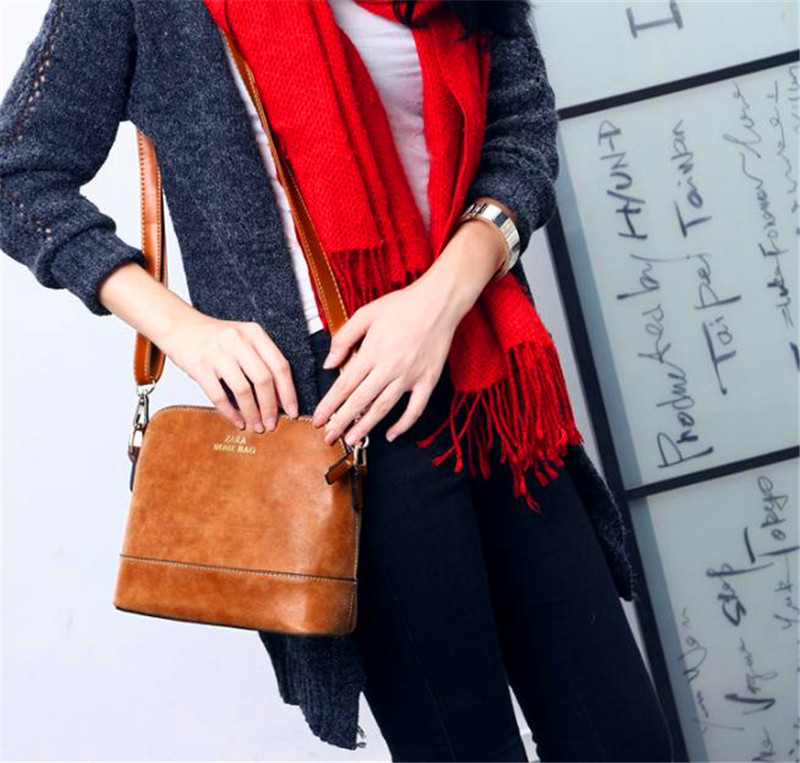 neue Retro nubukLeder Handtaschen mode ZA shell kleinen platz paket Damen Schulter Umhängetasche