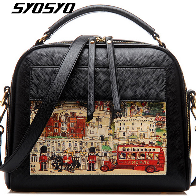 Hit Ihr Herz Mode Pu Leder Damen Leder Handtasche Lässig öl Bild Muster Damen Umhängetasche Mode