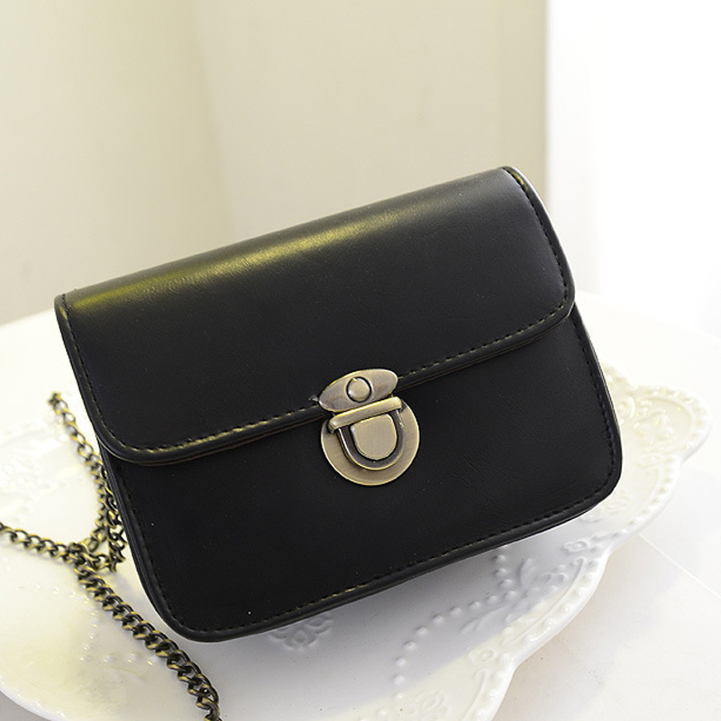 Neue Mode Damen Messenger bags Kette Umhängetasche Pu Leder Candy Farbe Crossbody Mini Tasche Reine Farbe