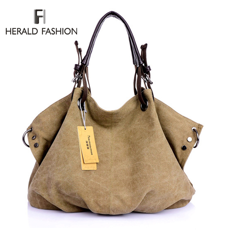 Hochwertige Leinwand Damen Handtasche Casual Große Kapazität Hobos Tasche Weibliche Bolsas Trapeze