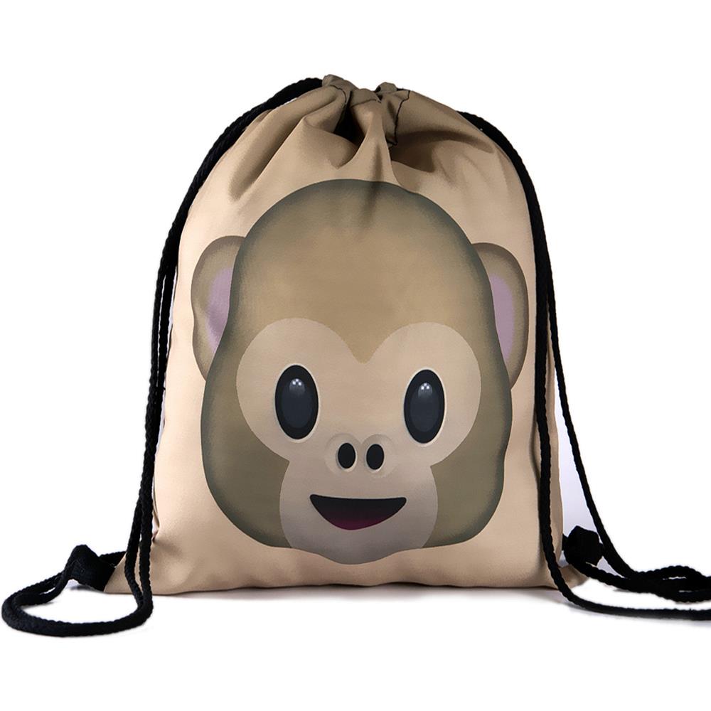 Tasche Damen Emoji Rucksack Neue Mode Damen Rucksäcke 3D Druck Kordelzug Beutel Für Herren