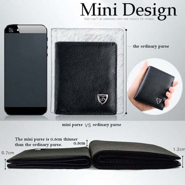 1 stück Hochwertige Mode Für Herren RindsLeder Brieftasche ID Kartenhalter Bifold Mini Brieftasche