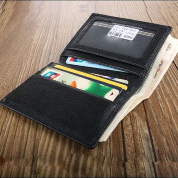 1 stück Hochwertige Mode Für Herren RindsLeder Brieftasche ID Kartenhalter Bifold Mini Brieftasche