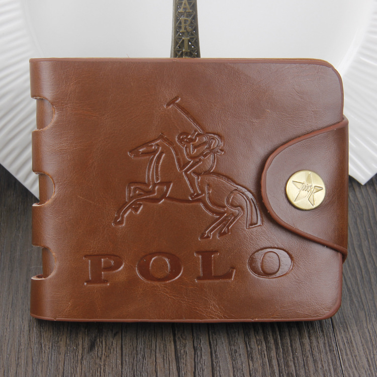 Heiß verkauf! Crazy Horse Haut Herren Brieftaschen Polo Brieftasche Für Herren Designer Marke Geldbörse