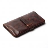 Luxus Marke Hohe Qualität 100% Top Echte öl Wachs RindsLeder Herren Lange Bifold Geldbörse Vintage