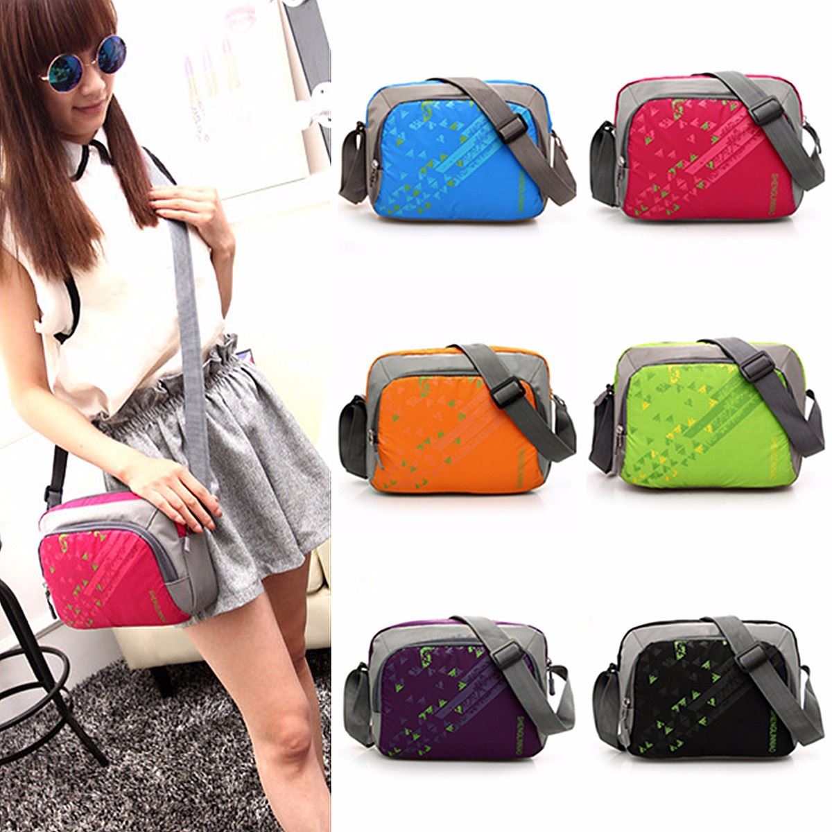 Heiße Damen Herren Sport Umhängetasche Nylon Wasserdichte Outdoor Wandern Reise Reißverschluss