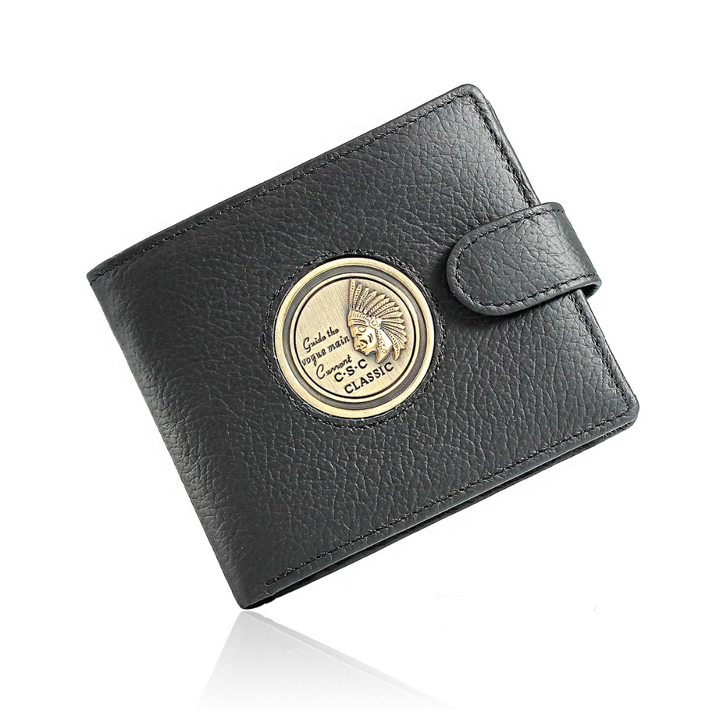 Mens Gentleman Pharao Muster Textur Schwarz Reale Echtes Leder Bifold ReißverschlussTasche Geldbörse Kreditkarte