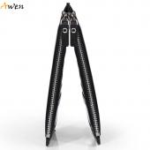 Awen  Luxus Ultra große Kapazität Doppel Reißverschluss Brieftaschen ultradünne Leder Geldböse