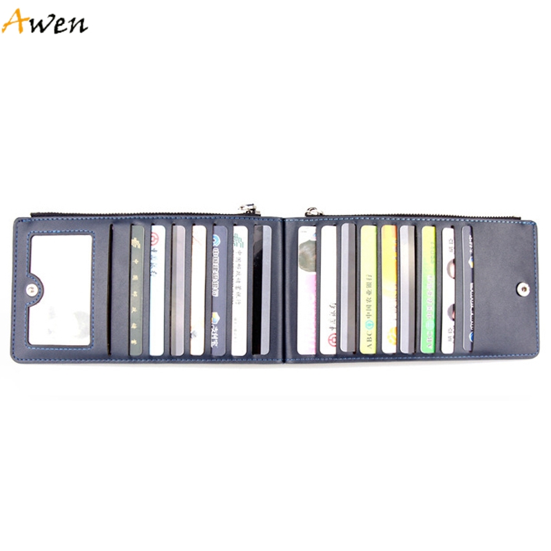 Awen  Luxus Ultra große Kapazität Doppel Reißverschluss Brieftaschen ultradünne Leder Geldböse