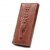 Echtes Leder Damen 3D Krokodilkorn Lange Mappen Geprägte Design auszugs Art Brieftasche Kupplung Geldbeutel Carteira