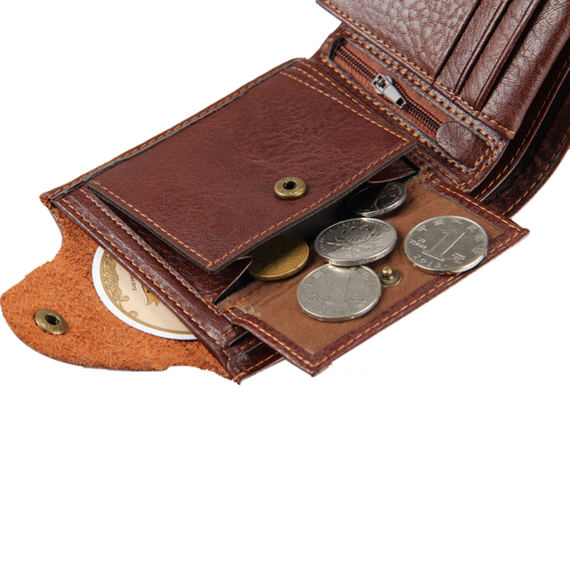 Herren Brieftaschen Leder Qualitätsgarantie Leder Geldbörse mit münzfach schwarz brwon Brieftasche