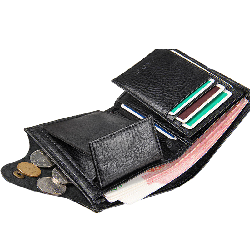 Herren Brieftaschen Leder Qualitätsgarantie Leder Geldbörse mit münzfach schwarz brwon Brieftasche