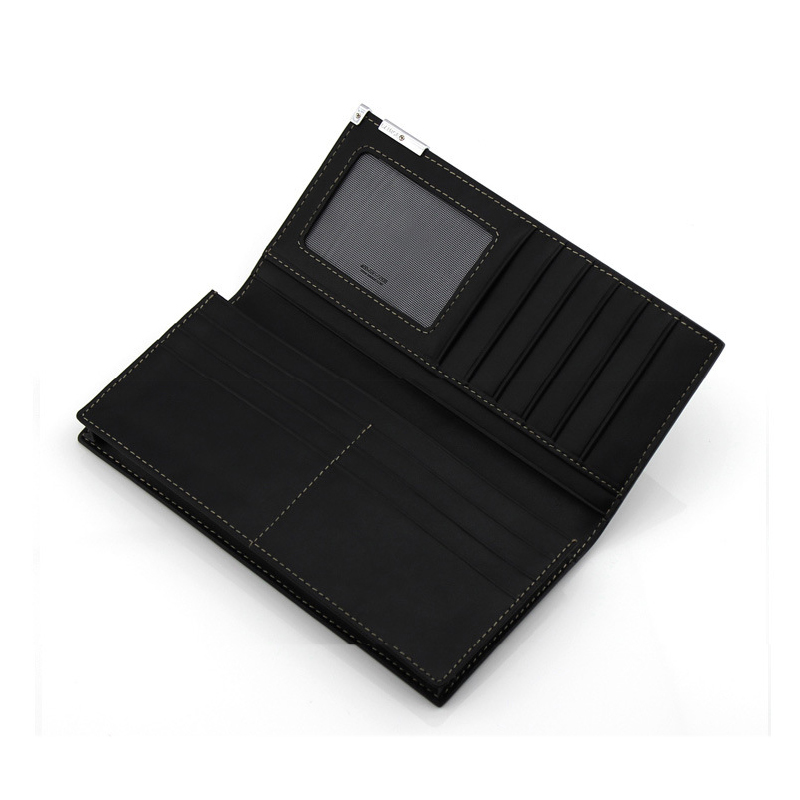 Split Leder Herren Brieftasche Langen Design Multifunktionalen Herren Schwarz Brieftasche Kartenhalter