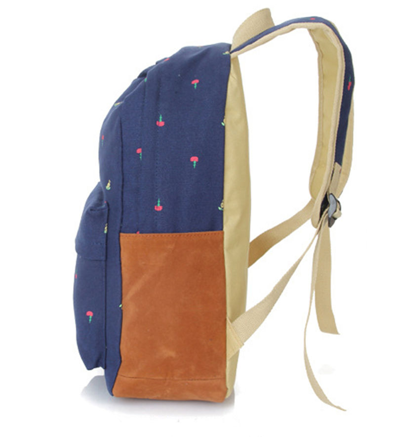 Niedlich Koreanischen Stil Doppelt Schulter Buch Taschen Mode Mädchen Damen Leinwand Punkte Schultasche