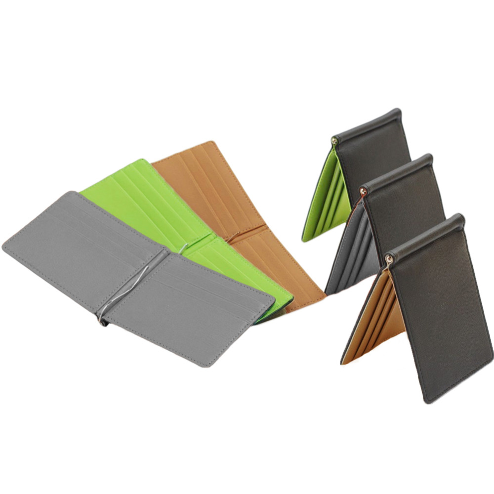 Marke Neue Herren Brieftasche Kurze Haut Brieftaschen Geldbörsen  Mode KunstLeder Geld Clips Sollid Dünne