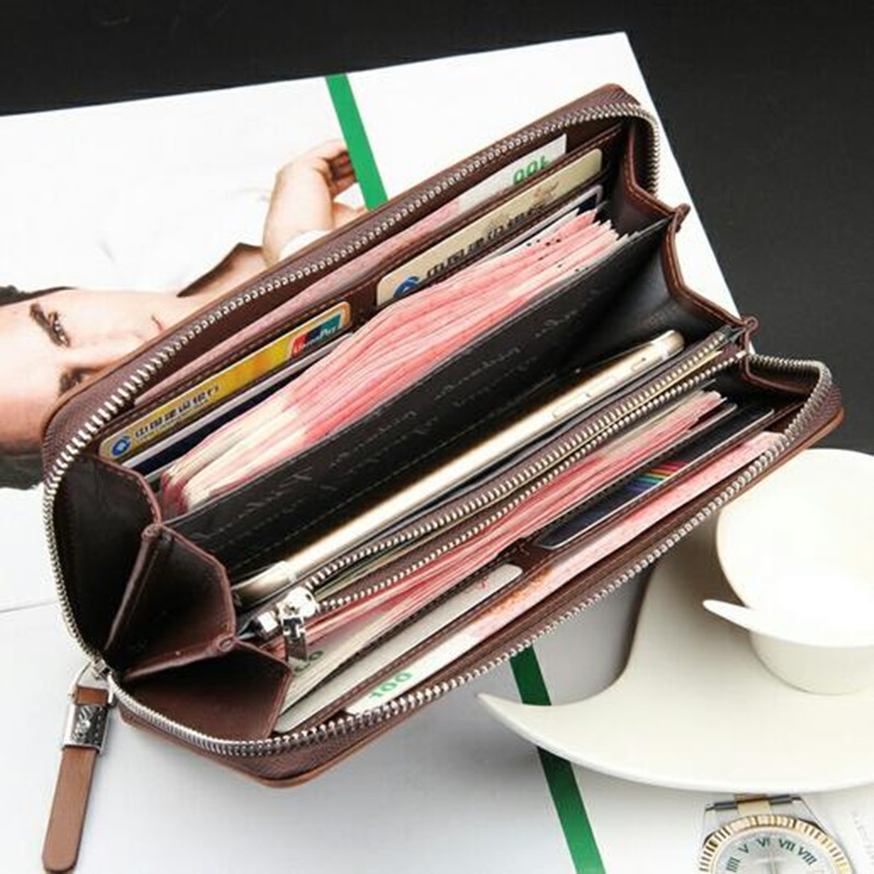 Baellerry Marke Business Herren Lange Brieftaschen Aus Echtem Leder Reißverschluss Große Kapazität