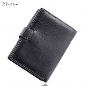 Berühmte Marke Mens Gentleman Schwarz Large Bifold echtes Leder Brieftasche Passcard Tasche Gutschrift