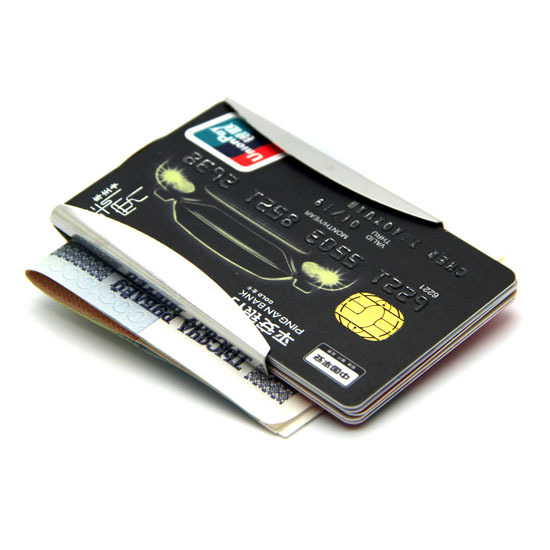 Edelstahl 3 Farbe Dünne Schlanke Geld Clip Clamp Doppelseitige Kreditkarteninhaber Flaschenöffner