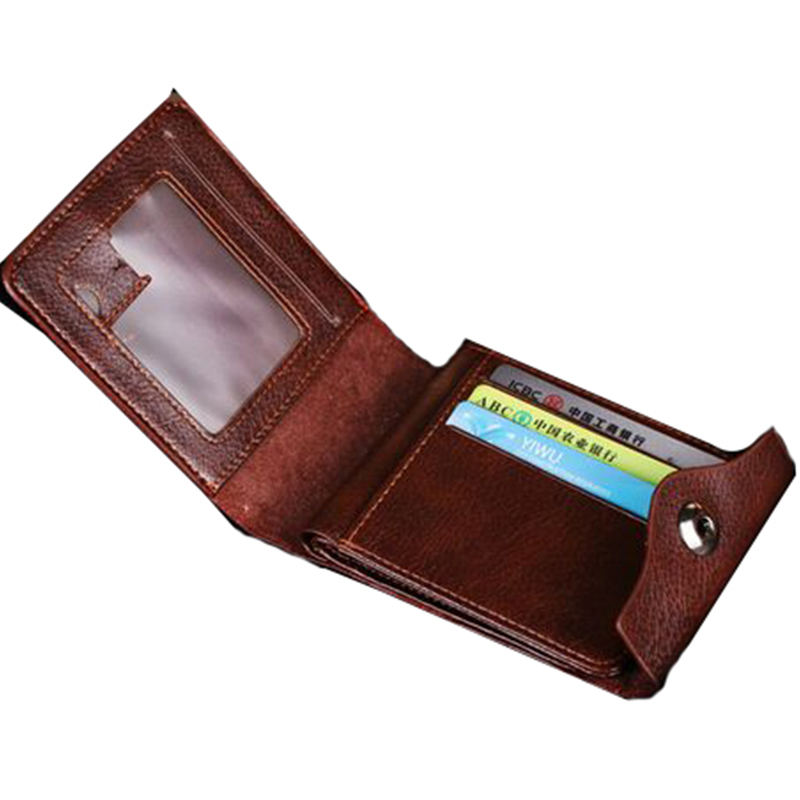 Herren Faux Leder Bifold Brieftasche Braun Gutschrift Identifikation karten halter Schlanke Neue Design Geldbörse