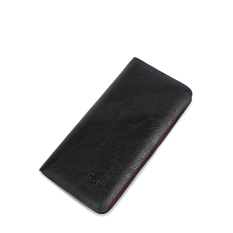 kreuz ochse modedesign echtem Leder Herren Brieftaschen Geschäftsleute lange Brieftasche Reißverschluss