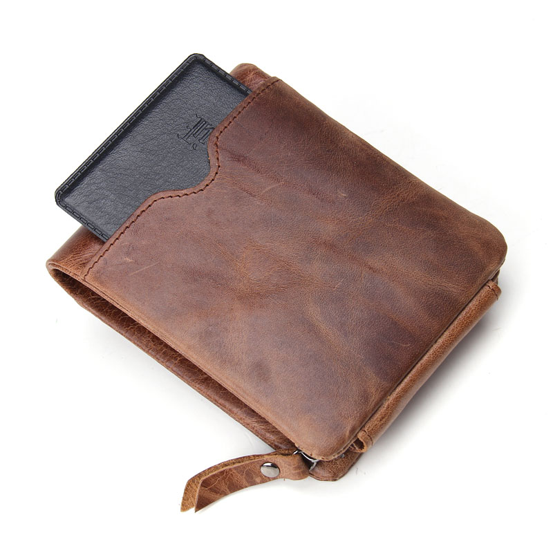 100% echtes Leder Herren Brieftaschen Europäischen und Amerikanischen Stil Wallet Zip Münzfach Leder Geld