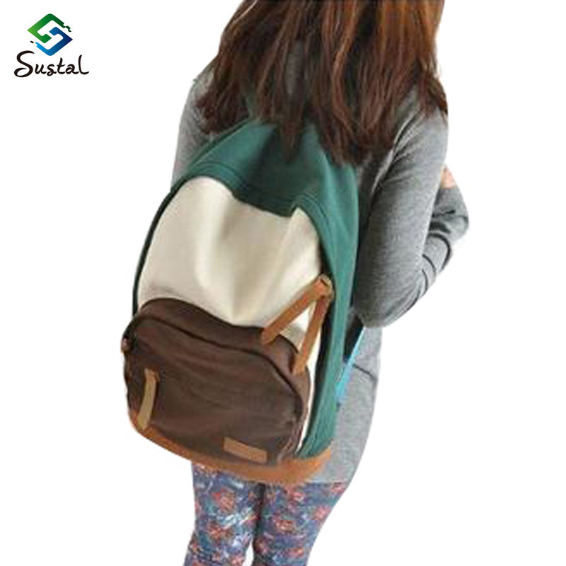 Neue angekommene beiläufige Damen bunte leinwand Plaid Rucksäcke damekursteilnehmer Schultaschen reise