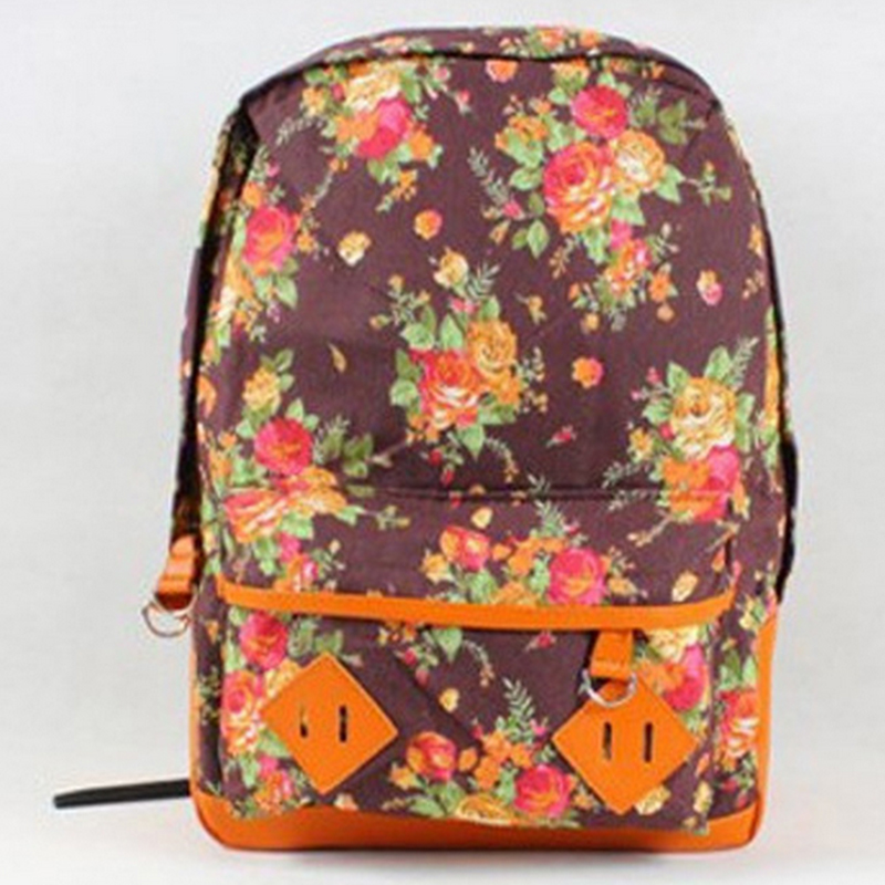 mädchen Blume Rucksack Schule Buch Schultertasche Reisetasche Damen Leinwand Rucksack