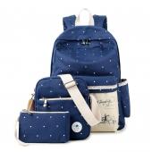 Koreanische beiläufige Damen bookbags leinwand druck Rucksack sets nette Schultaschen Rucksäcke für Teenager