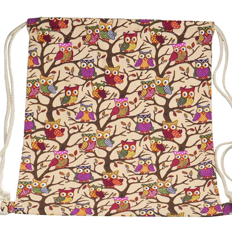 3D Mode Gedruckt Tier Eule Muster Nette Girl'S Rucksäcke Damen Dame Reise Wandern Einkaufs Kordelzug Tasche