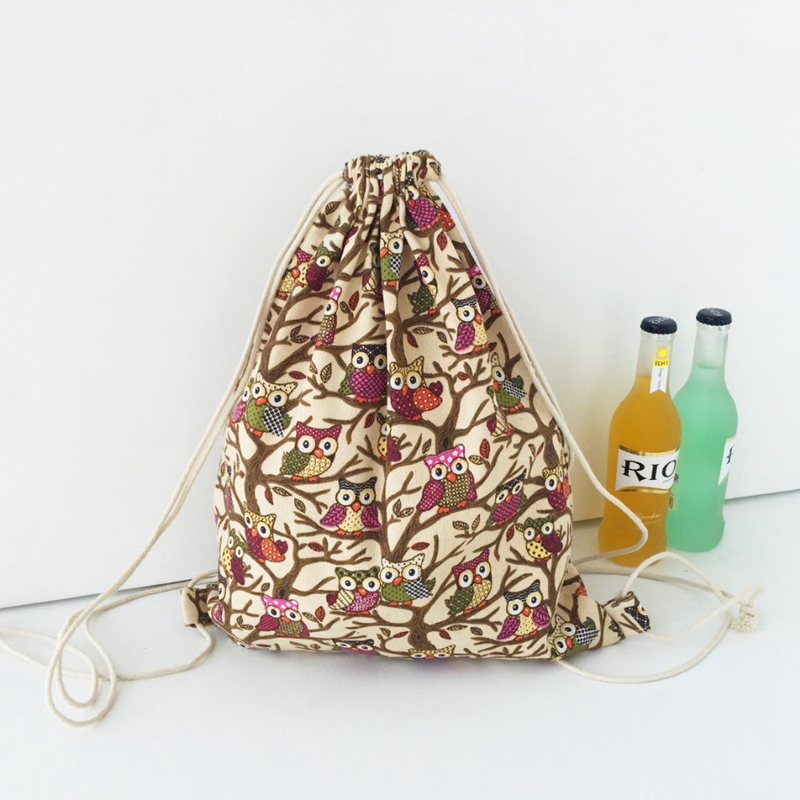 3D Mode Gedruckt Tier Eule Muster Nette Girl'S Rucksäcke Damen Dame Reise Wandern Einkaufs Kordelzug Tasche