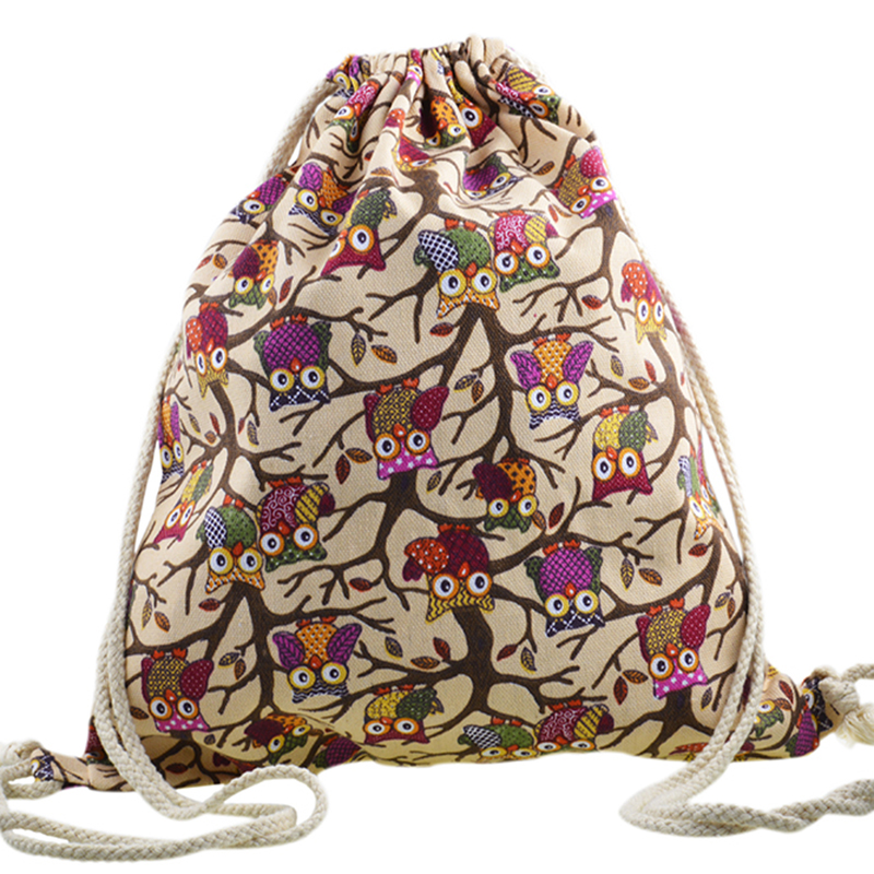 3D Mode Gedruckt Tier Eule Muster Nette Girl'S Rucksäcke Damen Dame Reise Wandern Einkaufs Kordelzug Tasche