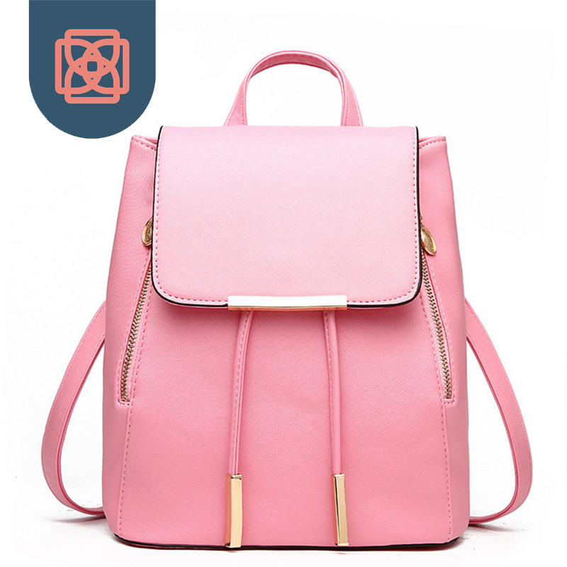 Damen Täglich Rucksäcke Daypack Mädchen Schultasche Pu Leder Taschen Candy Farbe Reisetasche