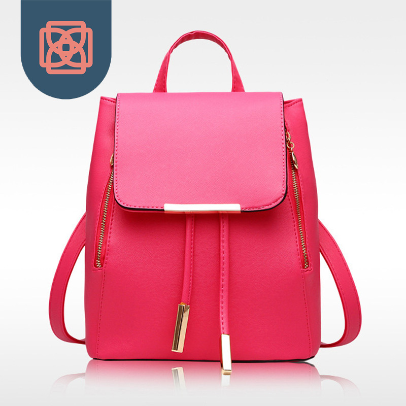 Damen Täglich Rucksäcke Daypack Mädchen Schultasche Pu Leder Taschen Candy Farbe Reisetasche