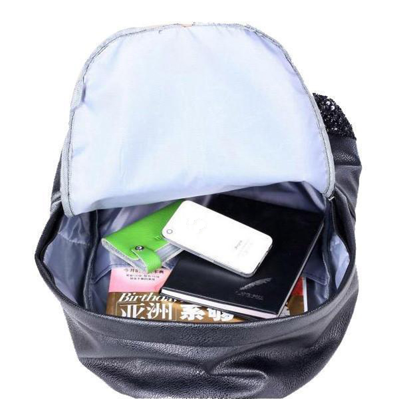 Neue Mode Damen Rucksack Große Krone Pailletten Bestickt Rucksack Großhandel Damen Leder Rucksack Schultasche