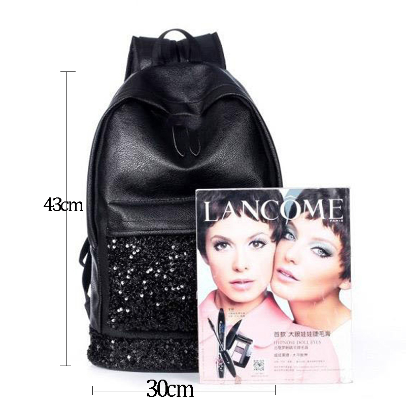 Neue Mode Damen Rucksack Große Krone Pailletten Bestickt Rucksack Großhandel Damen Leder Rucksack Schultasche