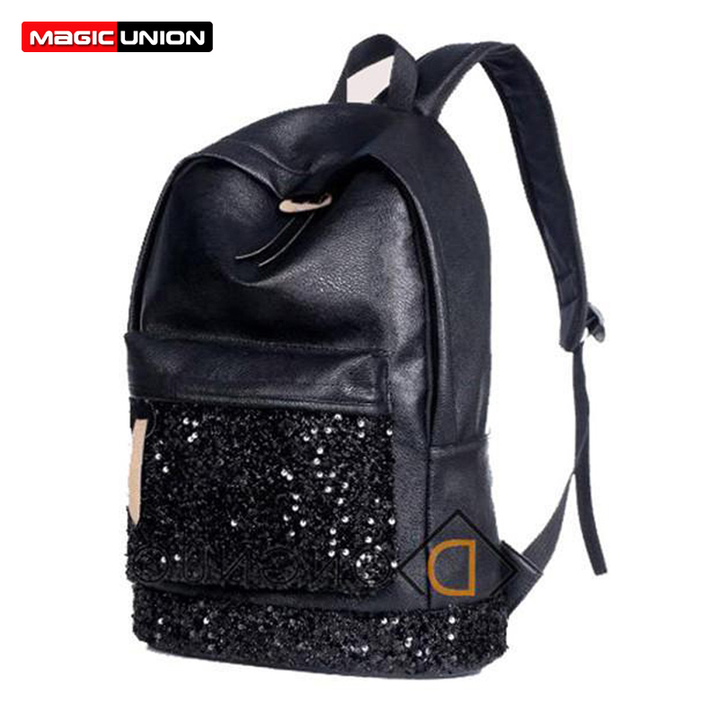 Neue Mode Damen Rucksack Große Krone Pailletten Bestickt Rucksack Großhandel Damen Leder Rucksack Schultasche